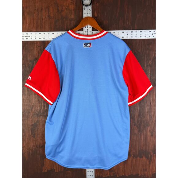 Texas Rangers MLB Majestic Coolbase Players Weekend Stitch Jersey Mens Large EUC - Picture 9 of 10